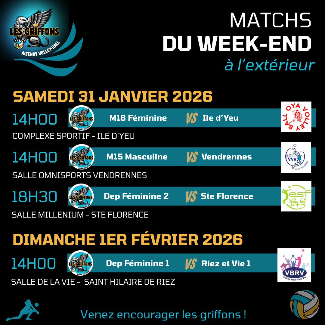 Match à l'extérieur du week-end du 31 janvier 2026