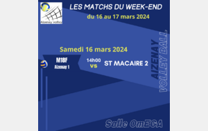 Matchs du week-end du 16 au 17 mars 2024