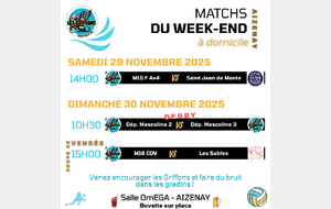 Matchs à domicile du week-end du 29 novembre 2025